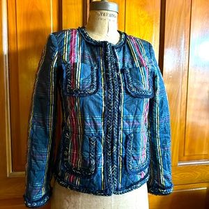 J.Crew cropped lady jacket Stewart plaid black label sz 0 - 8 loose or snug fit